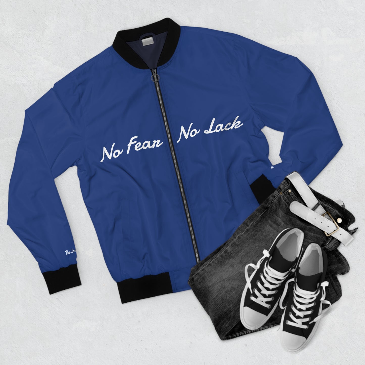 No Fear No Lack Blue Bomber Jacket