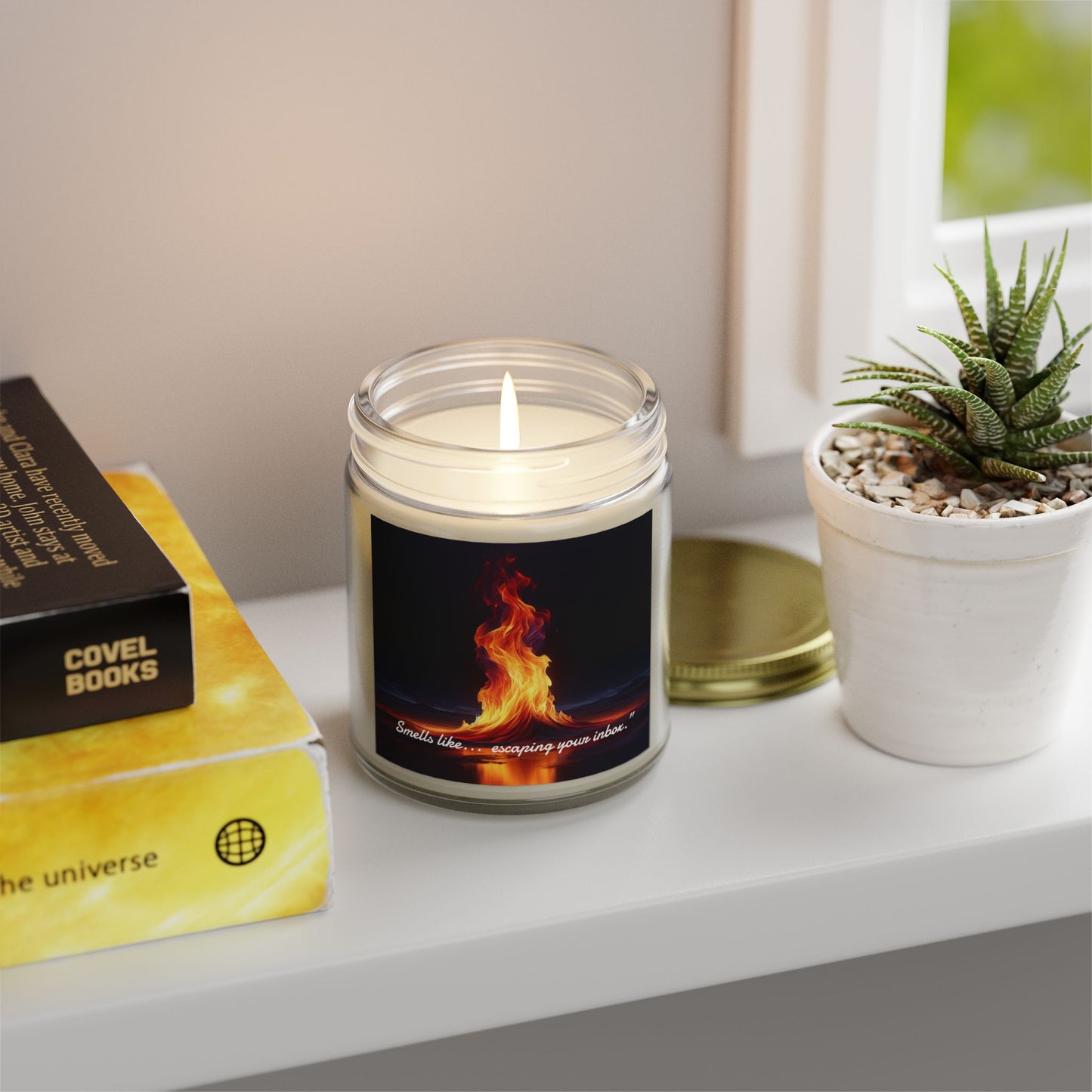 “Smells like... escaping your inbox.” Candle