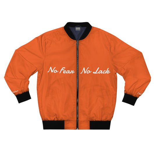 No Fear No Lack Orange Bomber Jacket