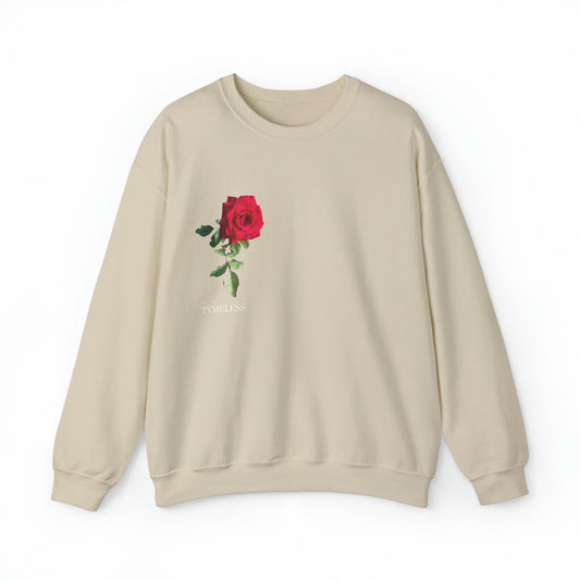 TYME LESS : Red Rose Women Crewneck Sweatshirt