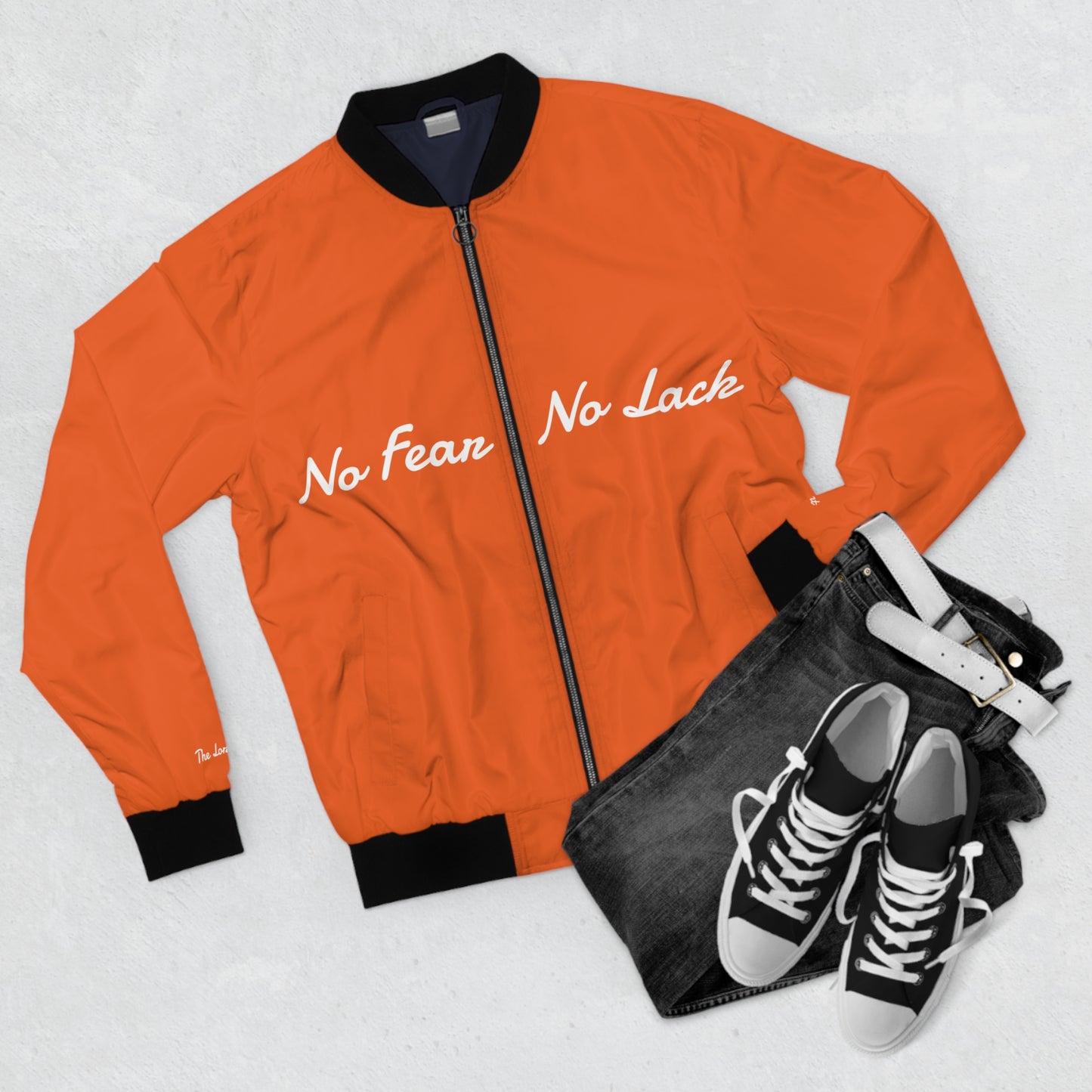 No Fear No Lack Orange Bomber Jacket