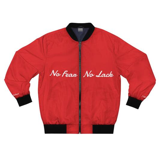 No Fear No Lack Red Bomber Jacket