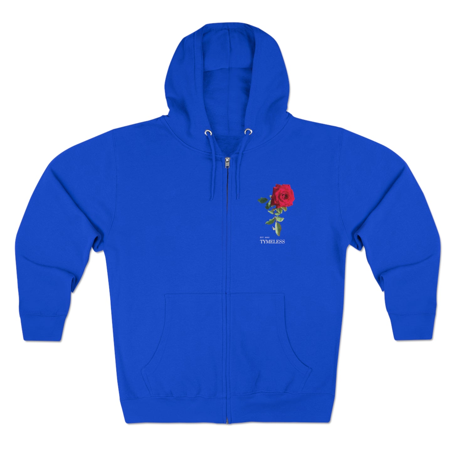 TymeLess Red Rose Men's Premium Zip Hoodie