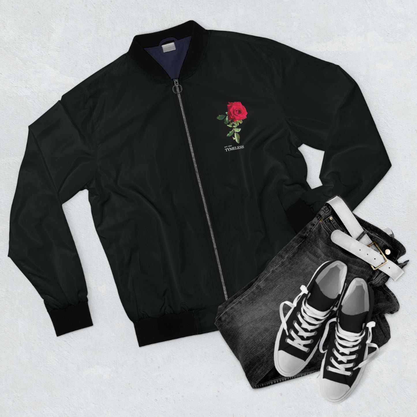 TymeLess Red Rose Bomber Jacket