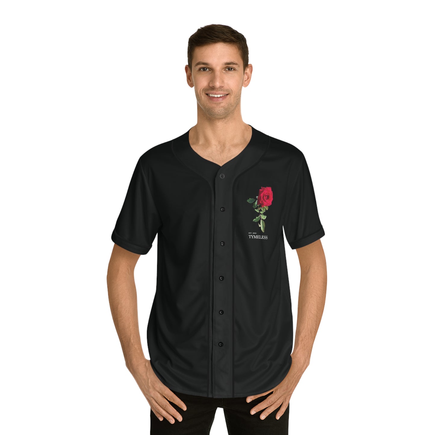 TymeLess Red Rose Men's Baseball Jersey