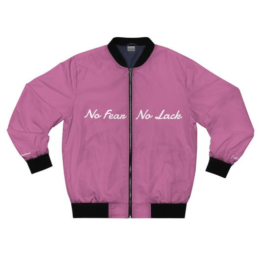 No Fear No Lack Pink Bomber Jacket