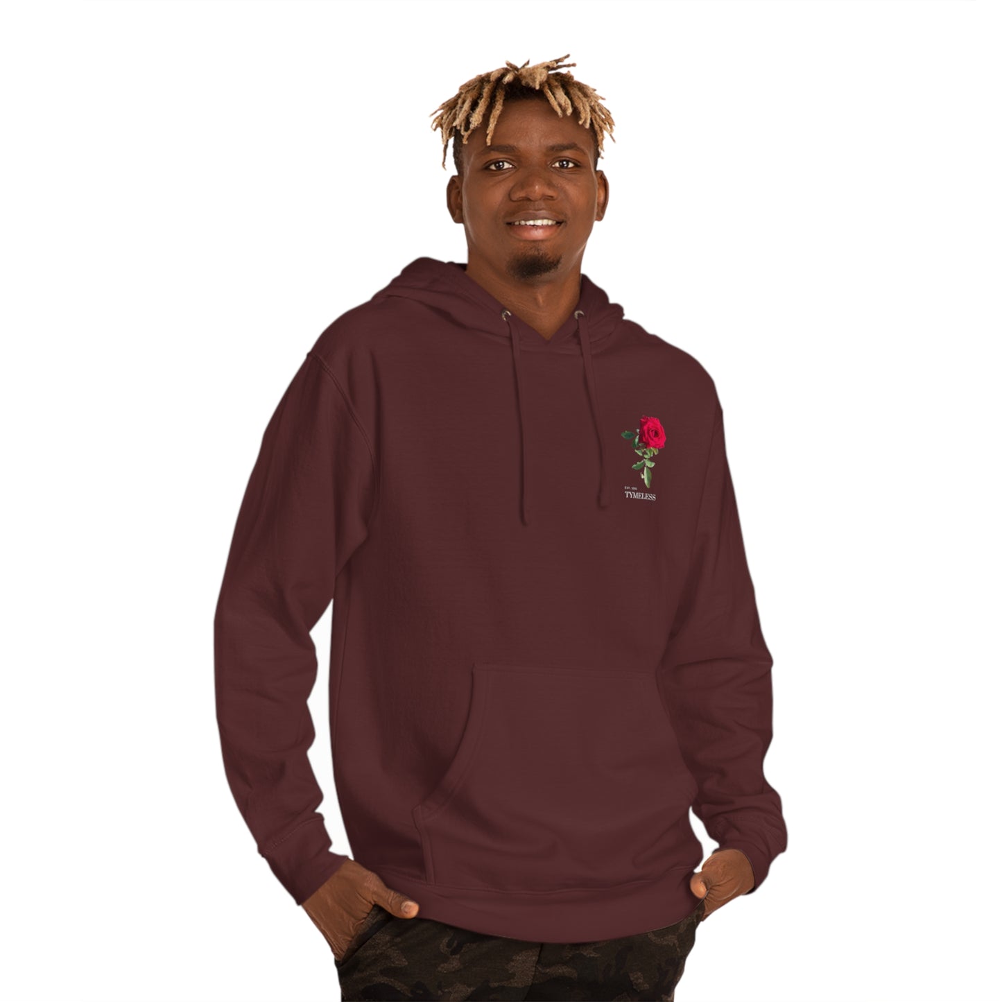 TymeLess Red Rose Men's Hooded Sweatshirt