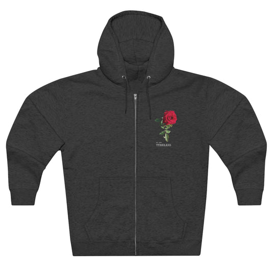 TymeLess Red Rose Men's Premium Zip Hoodie