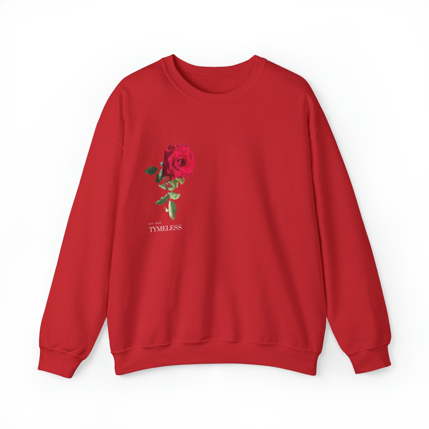 TYME LESS : Red Rose Women Crewneck Sweatshirt