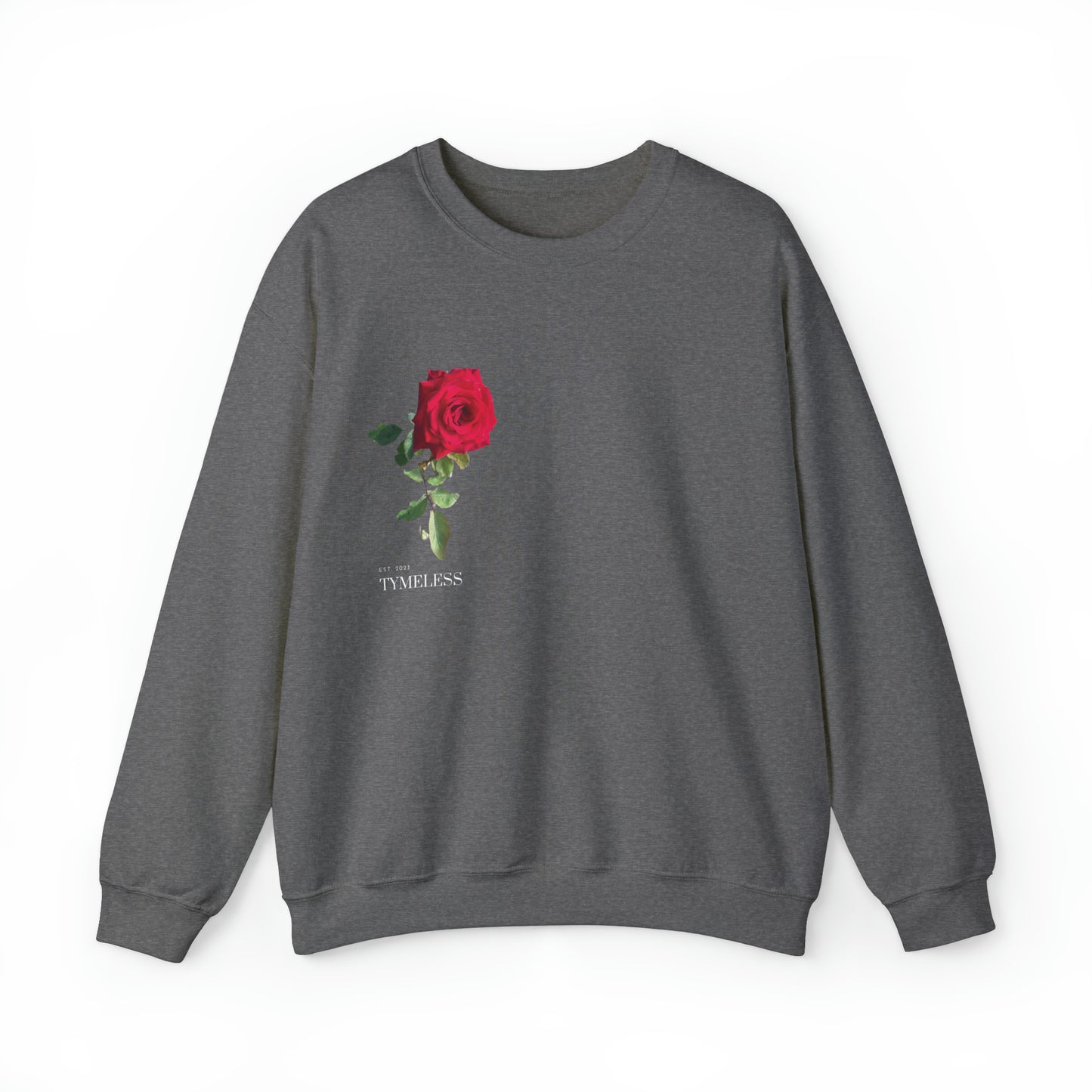 TYME LESS : Red Rose Women Crewneck Sweatshirt