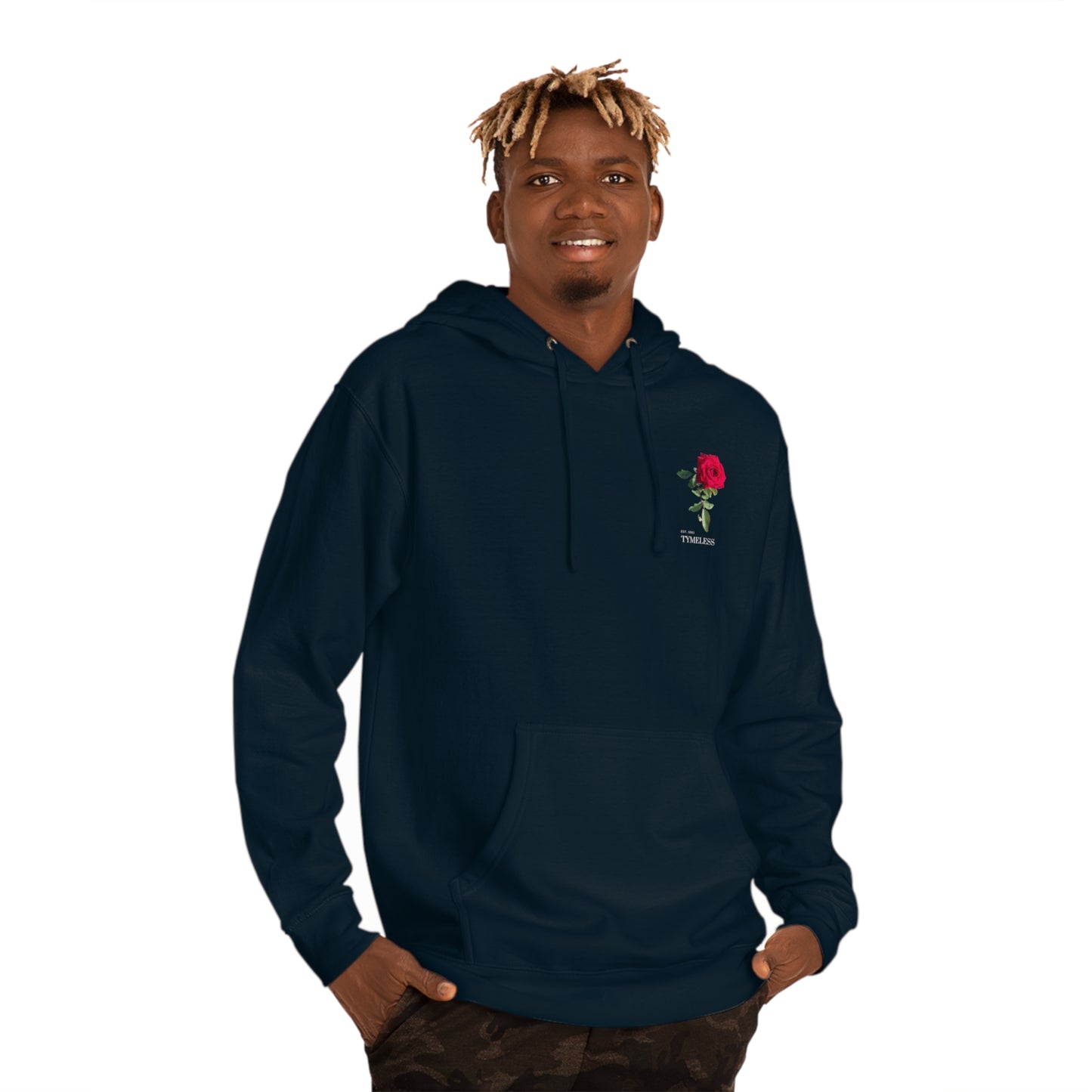 TymeLess Red Rose Men's Hooded Sweatshirt