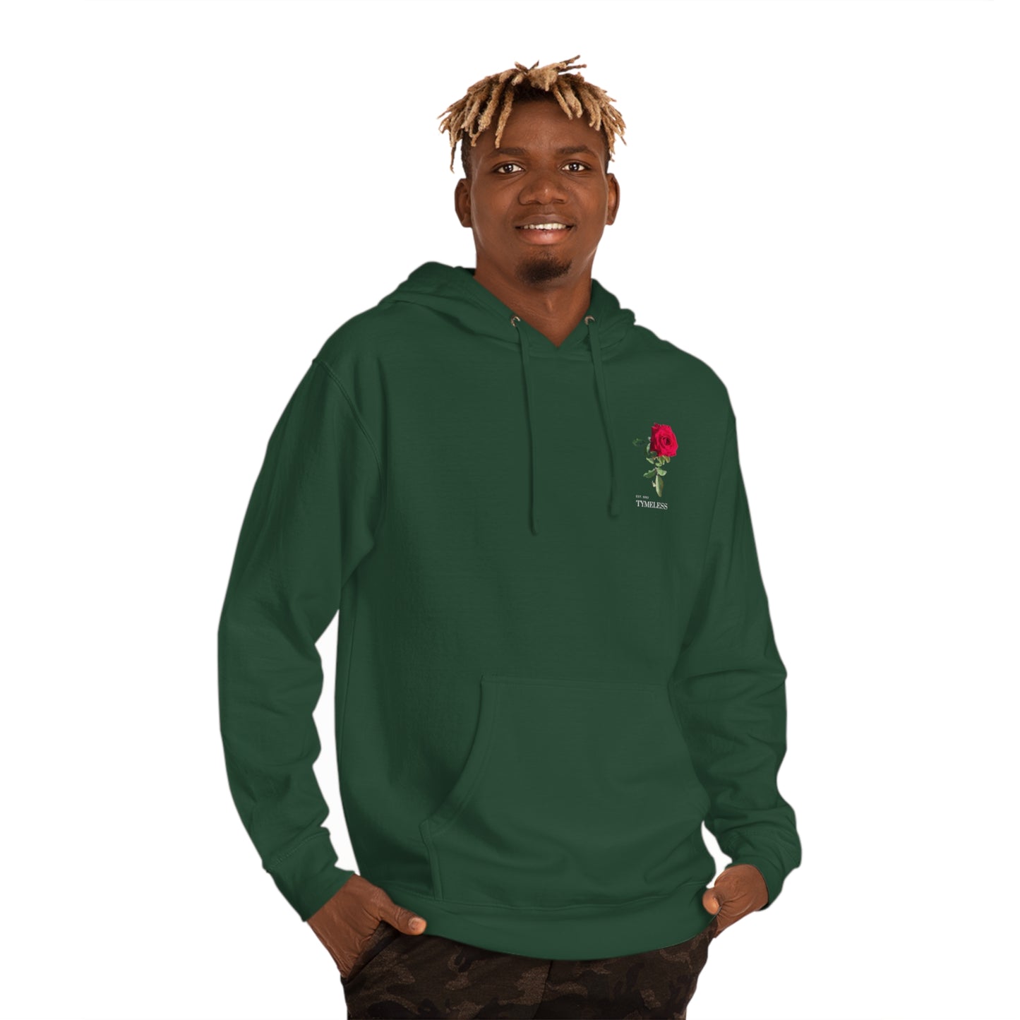 TymeLess Red Rose Men's Hooded Sweatshirt