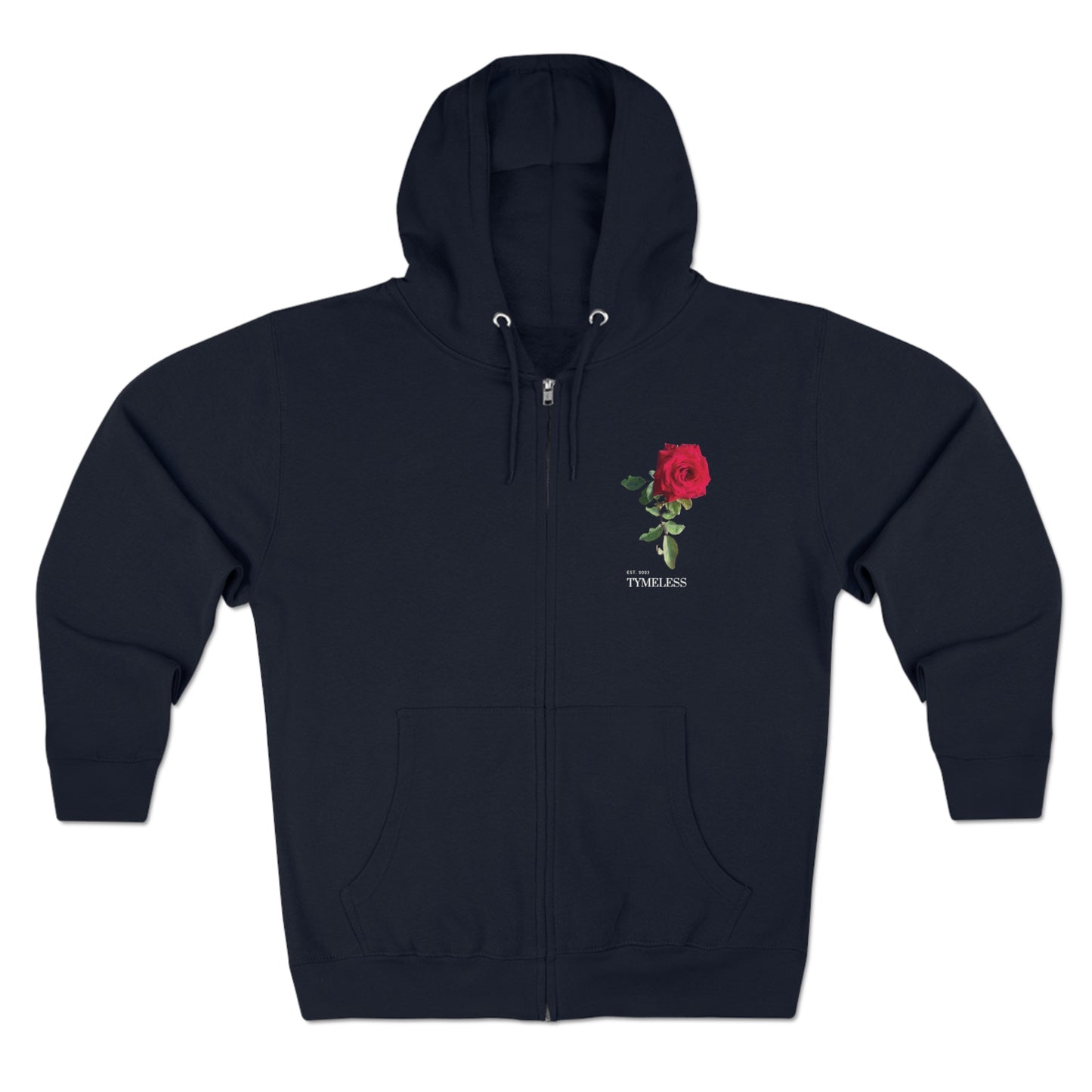 TymeLess Red Rose Men's Premium Zip Hoodie