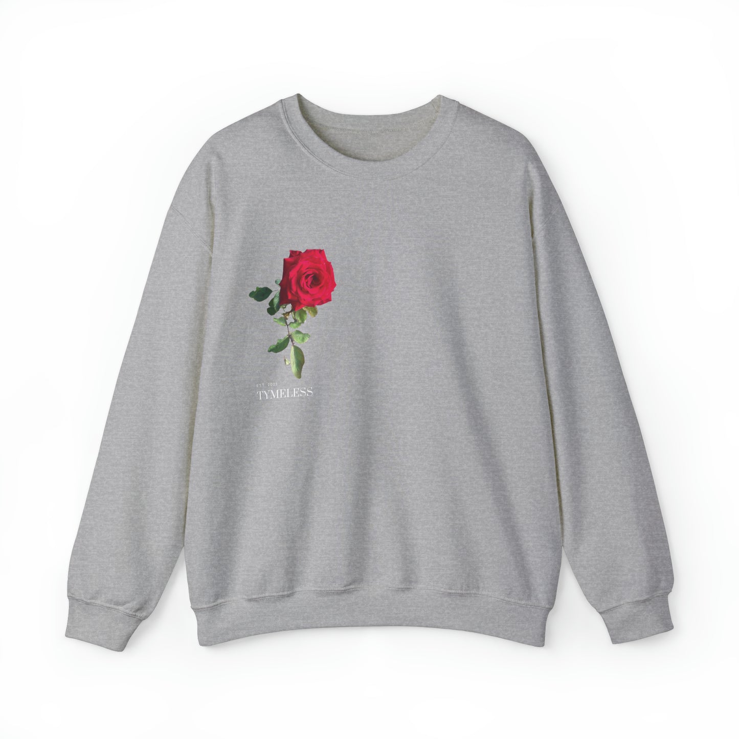 TYME LESS : Red Rose Women Crewneck Sweatshirt